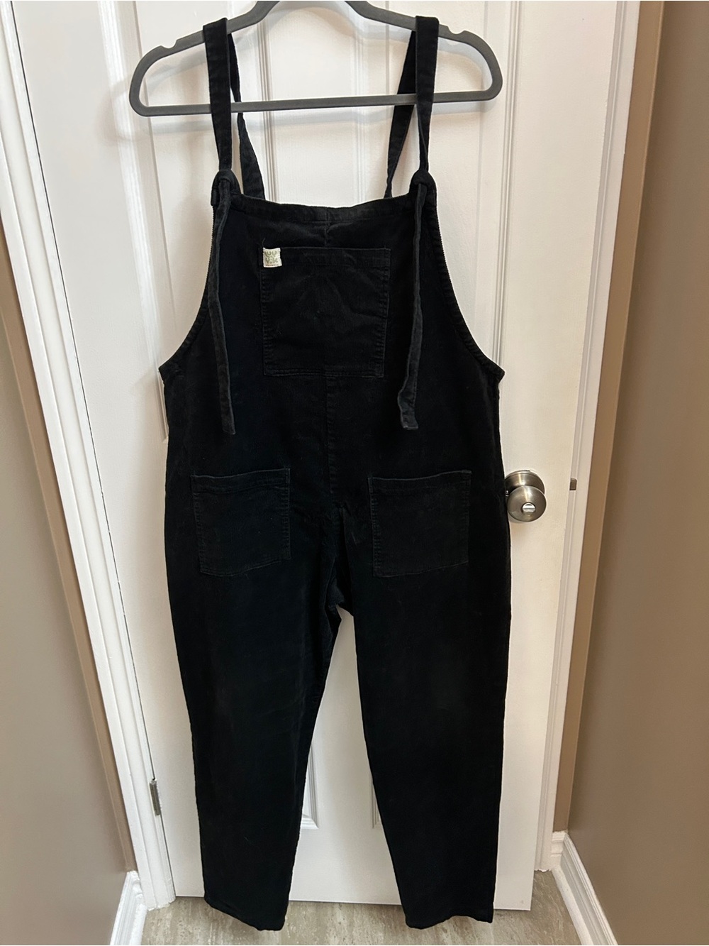 Lucy & Yak Black Corduroy Overalls Jumpsuit